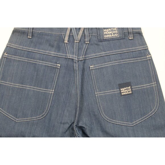 Deadstock Vintage 90s Marithe Francois Girbaud Mens 32 Baggy Denim Shorts Blue - Picture 9 of 11